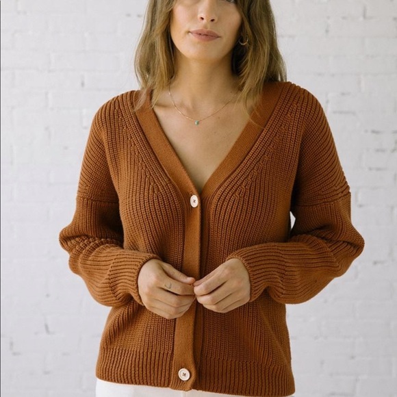 Tradlands Sweaters - Tradlands Shelter Cardigan in Burnt Sienna